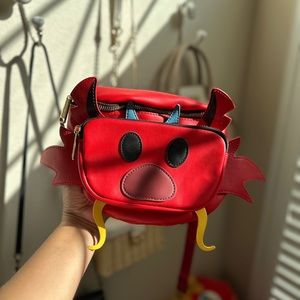 Disney Loungefly Mulan Mushu Red Belt Bag